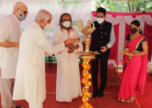 Lamp lightening ceremony of Advanced Training Centre by Schneider Electric India and Sri Sri Rural Development Programme Trust
